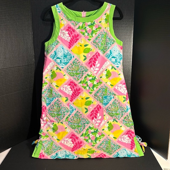Lilly Pulitzer Dresses & Skirts - Lilly Pulitzer Vintage Pink Tile Patchwork Dress size 8 great shape colorful